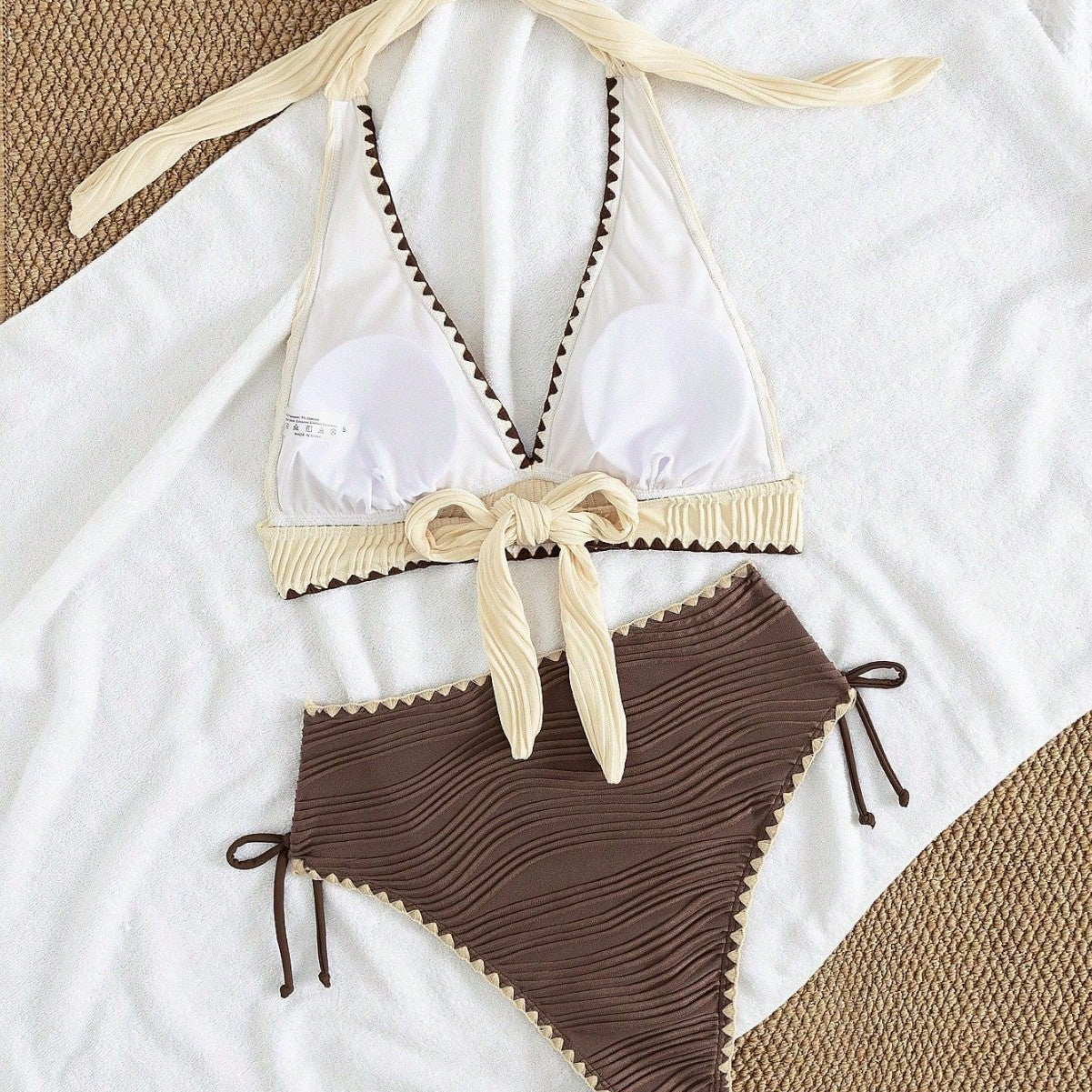 Damen Hochtailliertes Bikini-Set mit Rüschendetails R&B