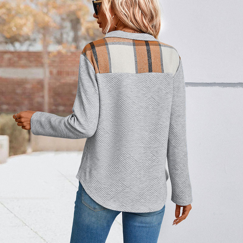 Damen Hochwertiger Pullover mit strukturiertem Stehkragen R&B