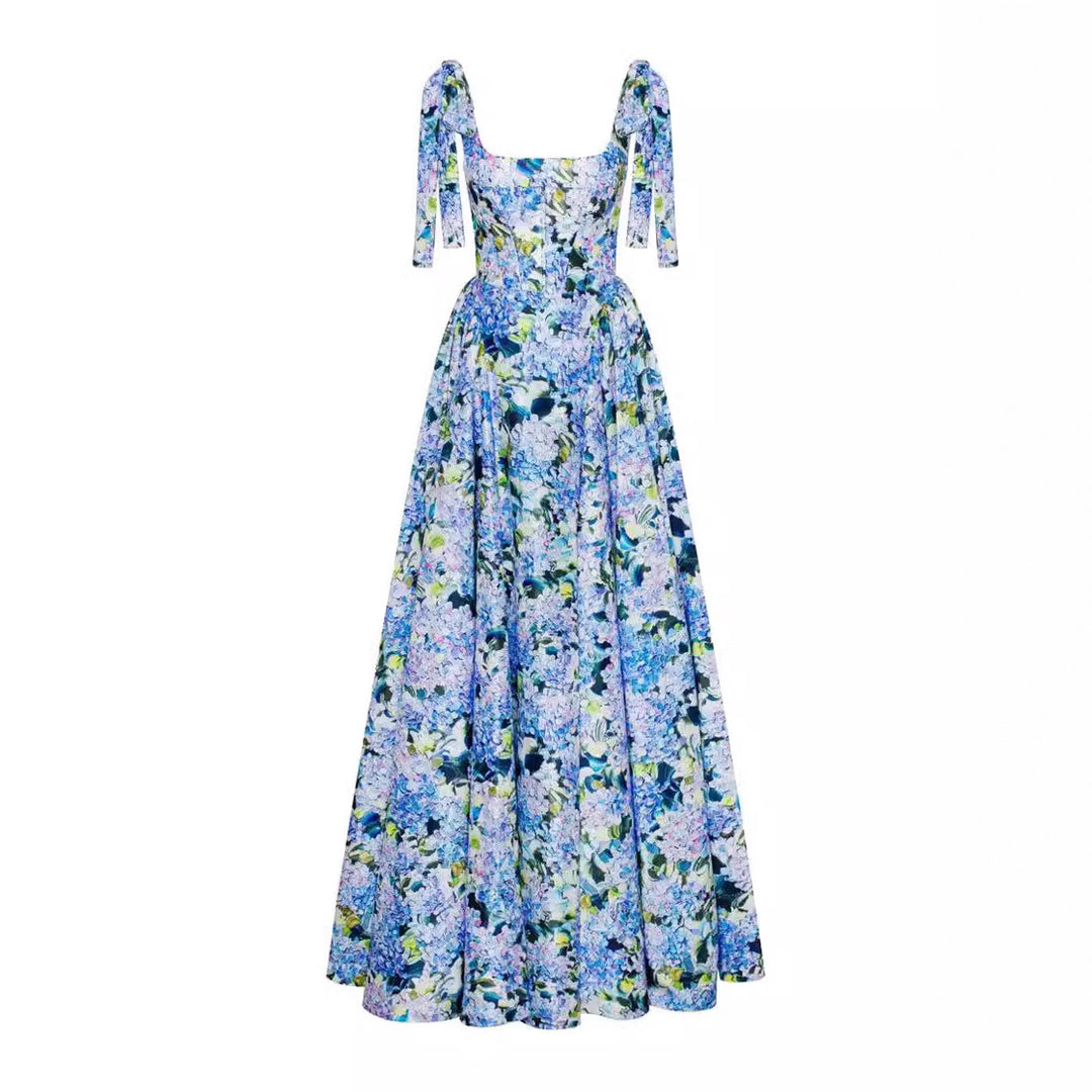 Damen Elegantes Maxikleid mit schulterfreien Trägern und floralem Print R&B