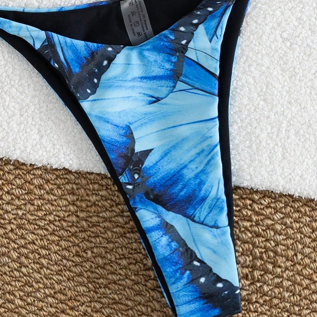 Damen Triangel-Bikini-Set mit floralem Schmetterlingsdesign R&B