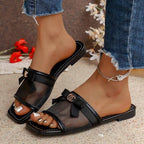 Damen Modische Mules mit dekorativem Schleifendetail R&B