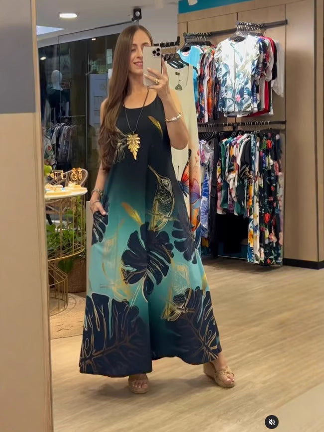 Damen Maxikleid mit floralem Design und fließendem Schnitt R&B