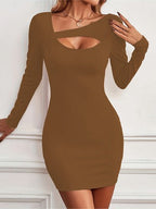 Damen Figurbetontes Minikleid mit asymmetrischem Ausschnitt R&B