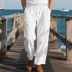 Herren lockere Sommerhose aus leichtem, atmungsaktiven Stoff mit Kordelzug R&B