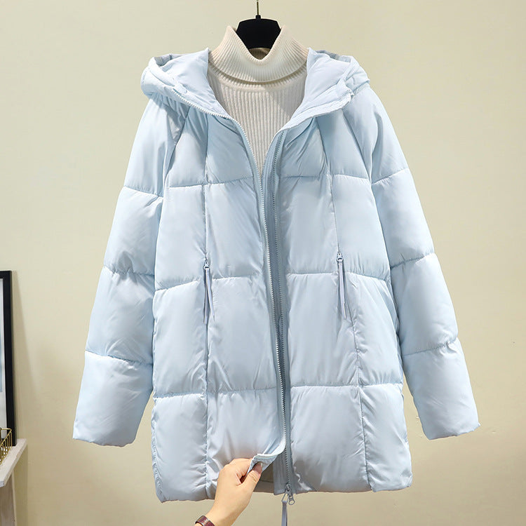 Damen Komfortable und stylische Pufferjacke mit Kapuze und praktischen Reißverschlusstaschen R&B