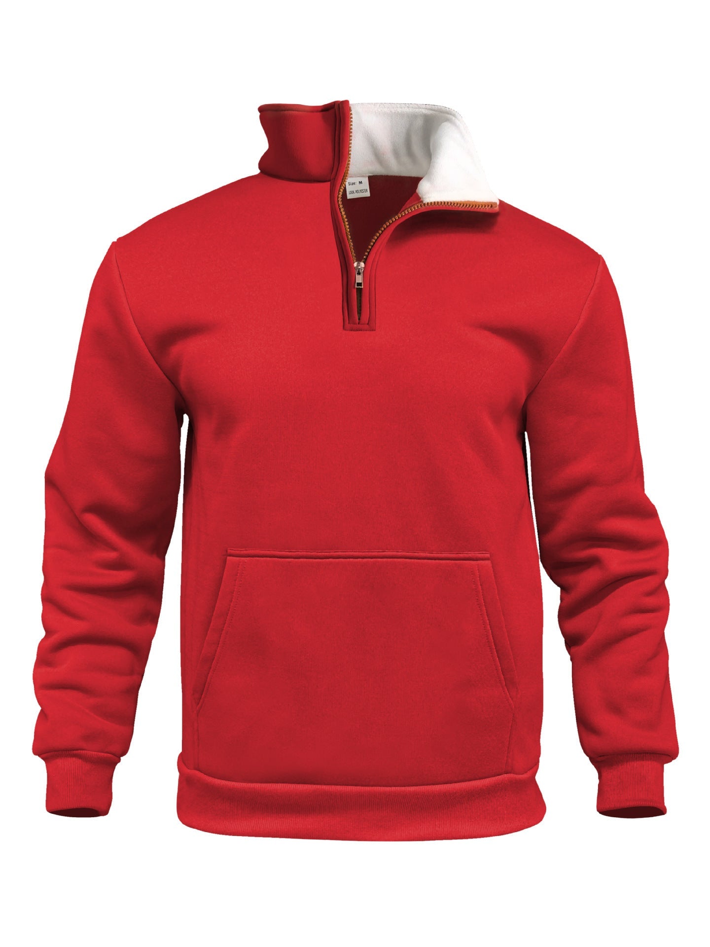 Herren sportlicher Kapuzenpullover mit halbem Reißverschluss und praktischer Kängurutasche R&B