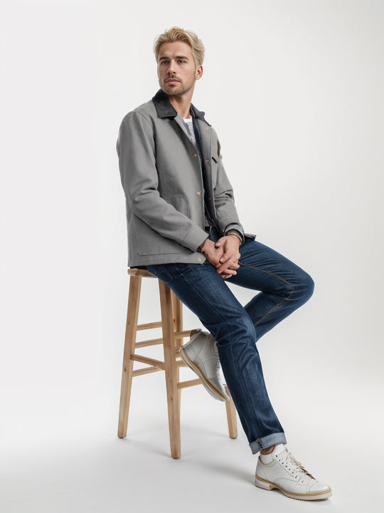 Herren trendige Jeansjacke R&B