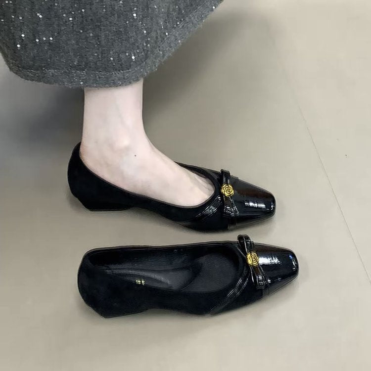 Damen elegante Ballerinas mit dekorativer Schleife und komfortablem Fußbett R&B