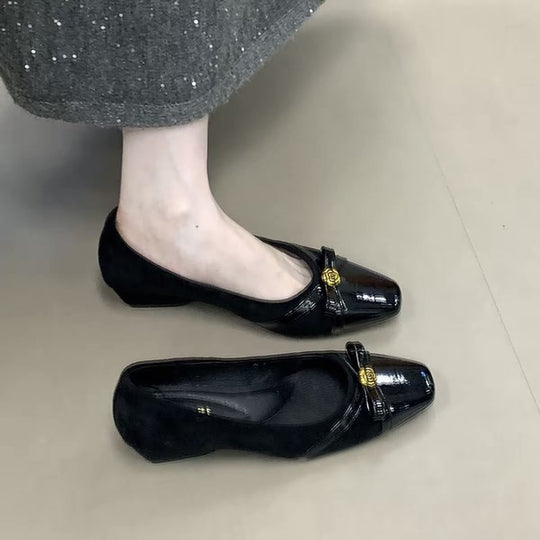 Damen elegante Ballerinas mit dekorativer Schleife und komfortablem Fußbett R&B