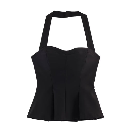 Damen Haltertop mit elegantem Taillenschnitt und feinen Plisseedetails R&B