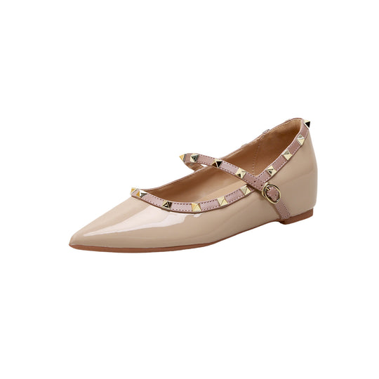 Damen Ballerinas mit verstellbarem Riemchen und luxuriösem Glanz R&B