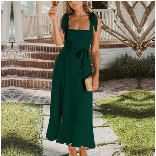 Damen Sommerliches Maxikleid mit eleganter Schleifenverzierung R&B
