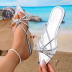 Damen elegante Slippers mit verzierten Riemen und spitzem Fußbereich R&B
