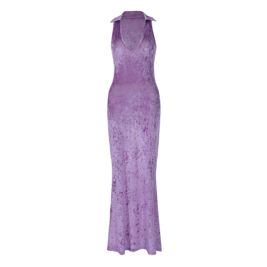 Damen Figurumspielendes Maxikleid mit tiefem V-Ausschnitt und raffinierten Trägern R&B