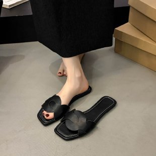 Damen modische Slides mit floraler Applikation R&B