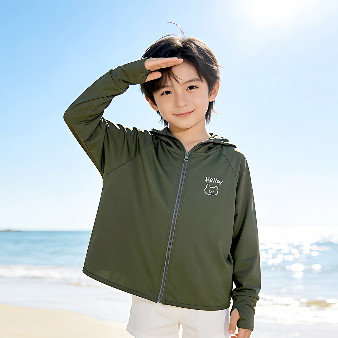 Jungen Funktionsjacke mit UV-Schutz und Kapuze R&B