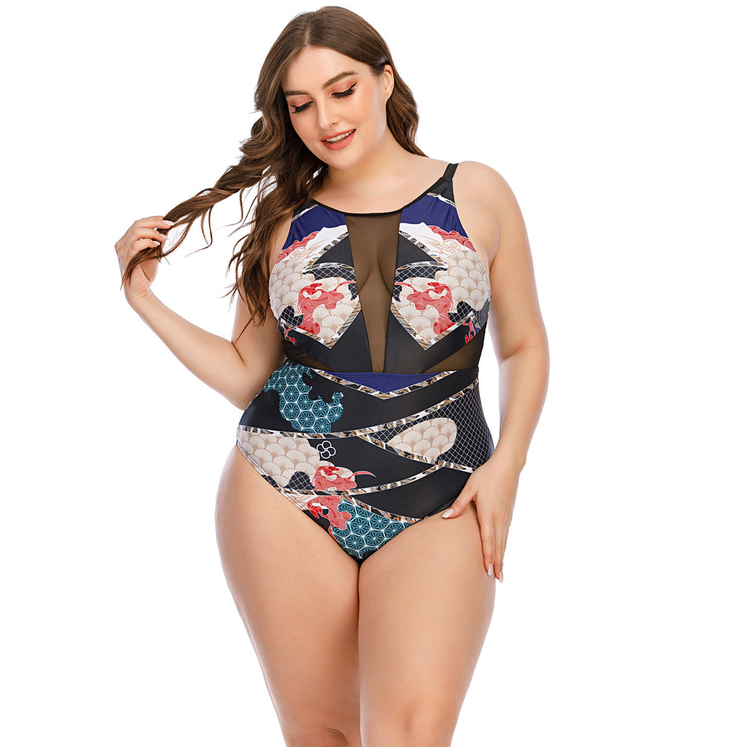Damen Sportlicher Einteiler mit modischem Schnitt und transparenten Einsätzen R&B