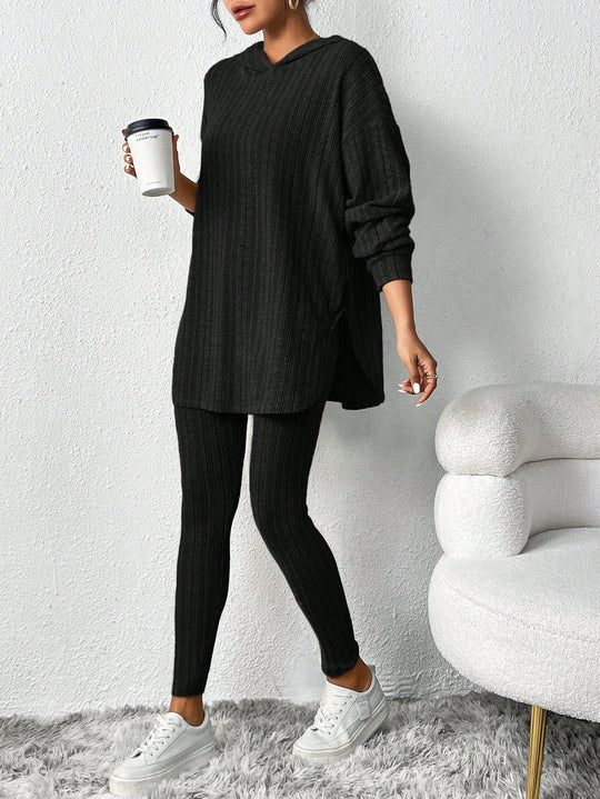 Damen lässiges Lounge-Outfit mit oversized Pullover und Leggings R&B