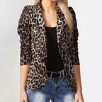 Damen Modischer Blazer mit Animal-Print R&B