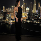 Damen Skulpturaler Maxikleid im minimalistischen Design mit seitlichen Cut-Outs R&B