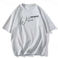 Damen lässiges Statement T-Shirt mit kreativem Schriftzug