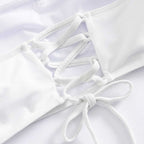 Damen Bikini-Set mit elegantem Bandeau-Oberteil und verspieltem Maxirock R&B