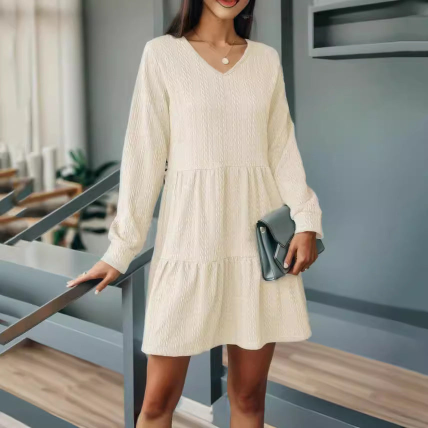 Damen Kleid im lässigen A-Linien Schnitt mit feiner Struktur R&B