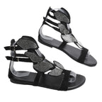 Damen elegante Sandalen mit funkelnden Strassapplikationen und R&Brnem Riemendesign R&B