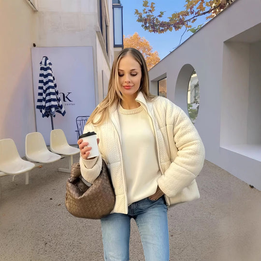 Damen Strick-Steppjacke R&B