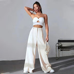 Damen weite Hochtaillen-Hose mit eleganter Faltenlegung und zeitgemäßem Schnitt R&B
