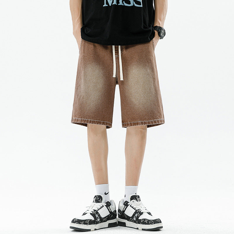 Herren Denim-Shorts mit lässigem Farbverlauf R&B