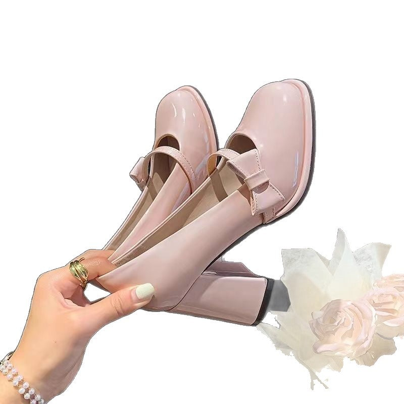 Damen elegante Mary Jane High Heels mit Blockabsatz R&B