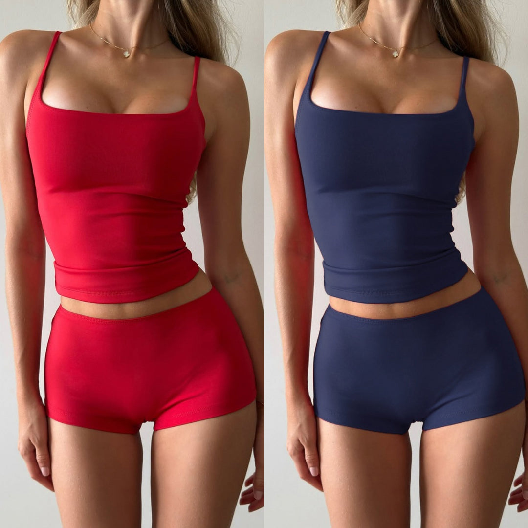 Damen bequemes Tanktop und Shorts-Set R&B