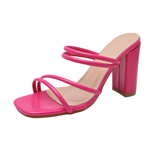 Damen Mode Sandaletten mit eleganten Riemen und blockiertem Absatz R&B