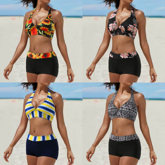 Damen Sportlicher Bikini mit hoch geschnittenem Unterteil R&B
