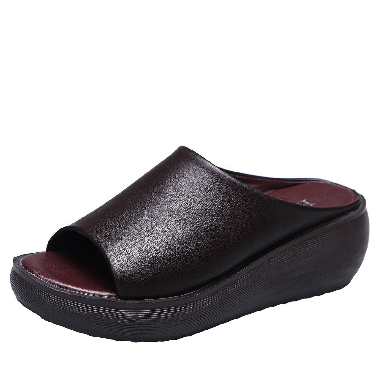 Damen Wedge-Pantoletten aus hochwertigem Leder R&B
