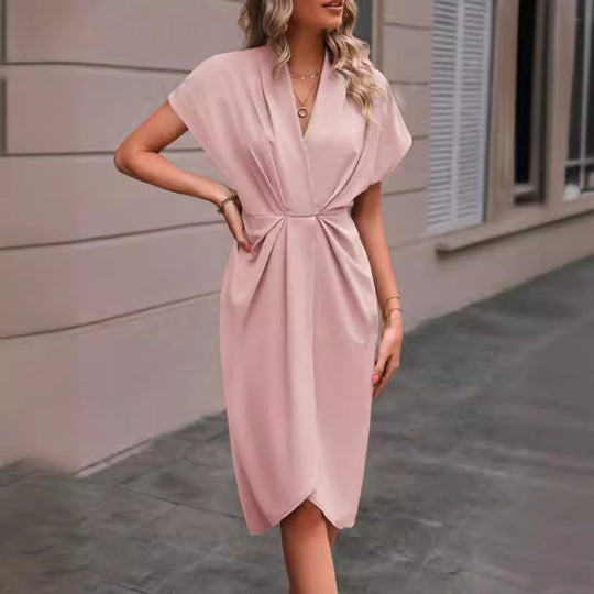 Damen Wickelkleid mit elegantem Drapierungsdesign R&B