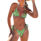 Damen Triangel-Bikini mit floralem Print und verstellbaren Schnüren R&B