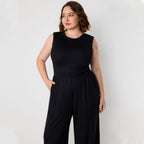 Damen Jumpsuit mit elegantem schulterfreiem Design und praktischen Seitentaschen R&B