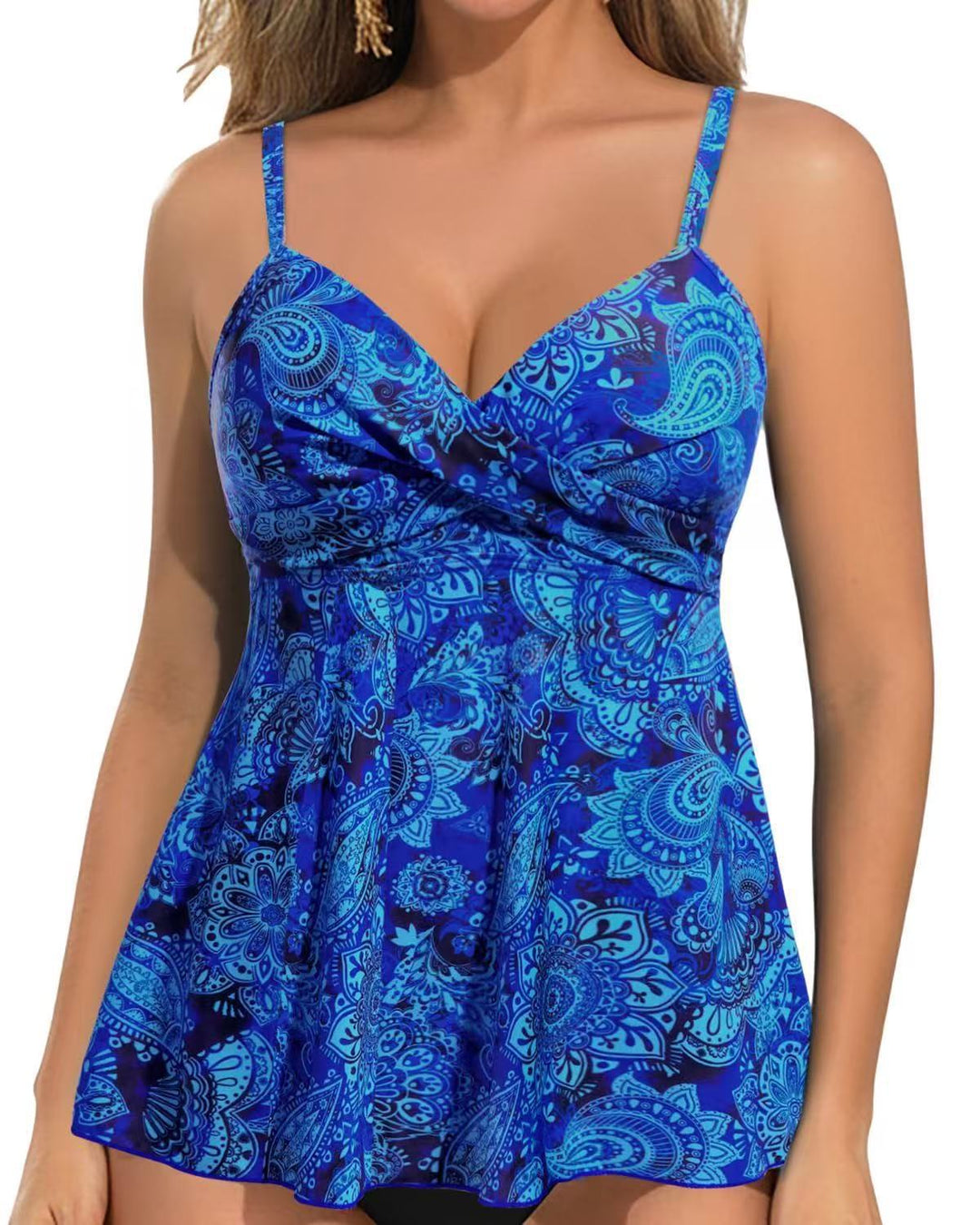 Damen Tankini-Oberteil mit Raffung und sanftem V-Ausschnitt R&B