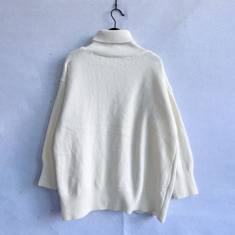 R&B | Einfarbiger Warmer Strickpullover Für Alltag