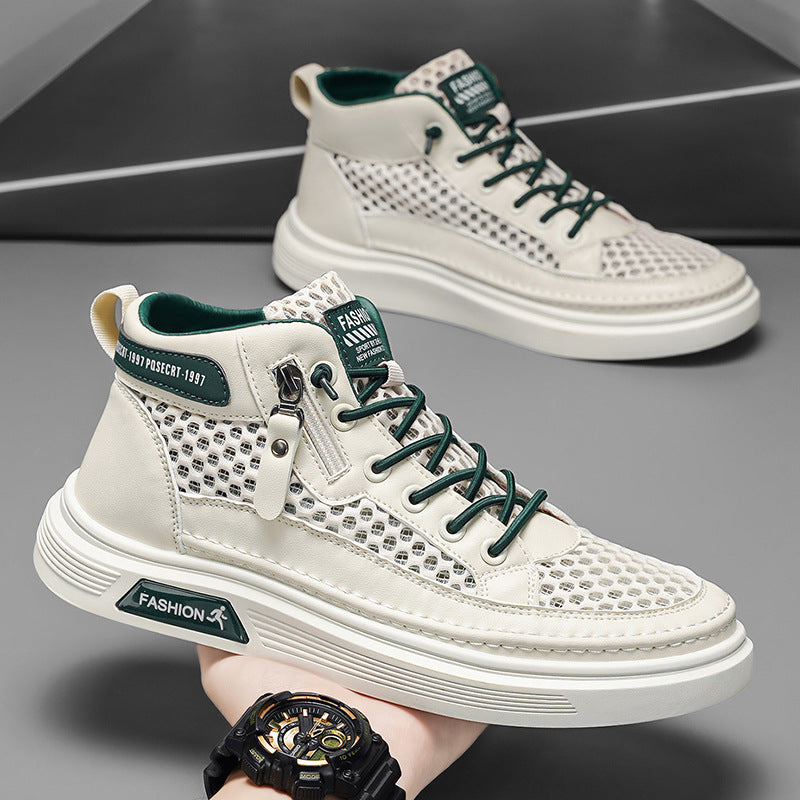 Damen Sportliche High-Top Sneakers mit atmungsaktivem Mesh-Obermaterial R&B