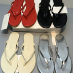 Damen stilvolle Flip-Flops mit glänzendem Riemendesign EB