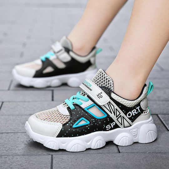 Damen sportliche Sneaker mit atmungsaktiver Mesh-Oberfläche und praktischem Klettverschluss R&B