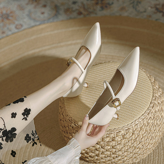 Damen elegante Riemchen-Pumps mit moderner Schnalle R&B