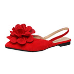 Damen Sling-Pumps mit dekorativer Blütenapplikation und weichem Veloursstoff R&B