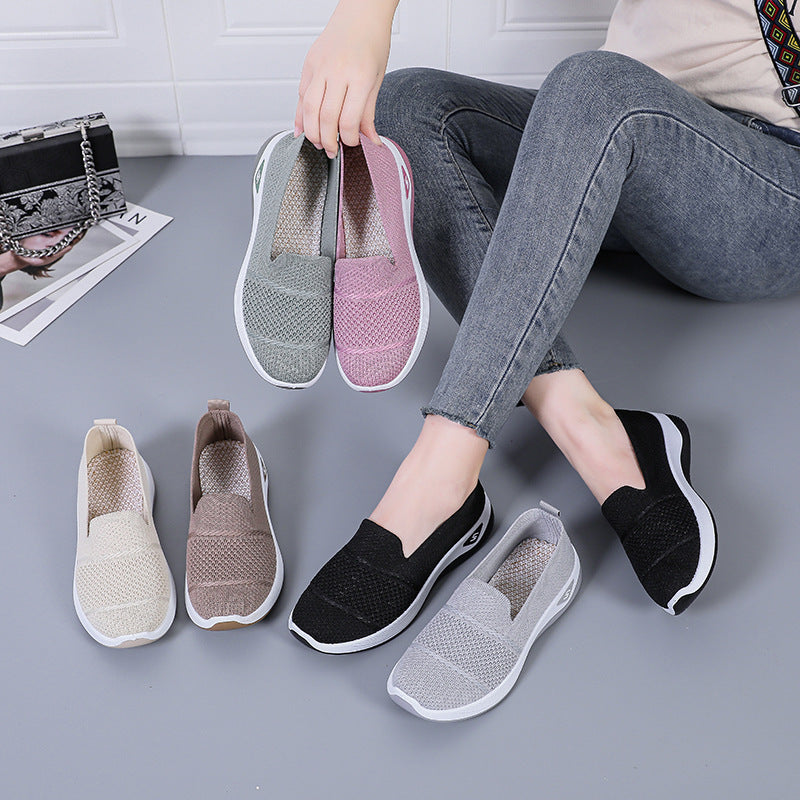 Damen Atmungsaktive Slip-On Freizeitschuhe mit elastischer Sohle R&B
