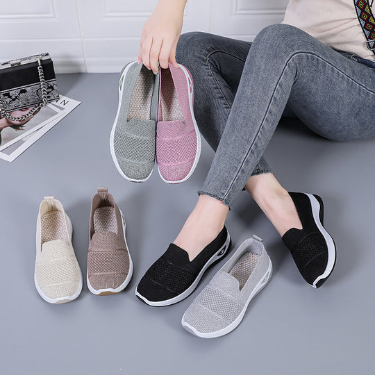 Damen Atmungsaktive Slip-On Freizeitschuhe mit elastischer Sohle R&B