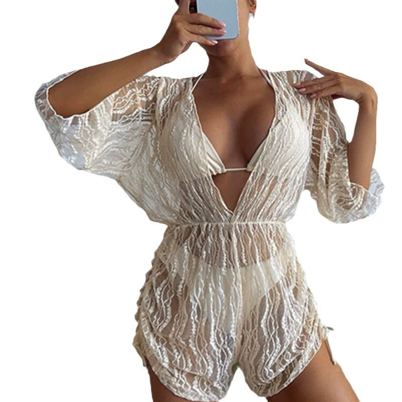 Damen Strand-Overall mit floralem Muster R&B