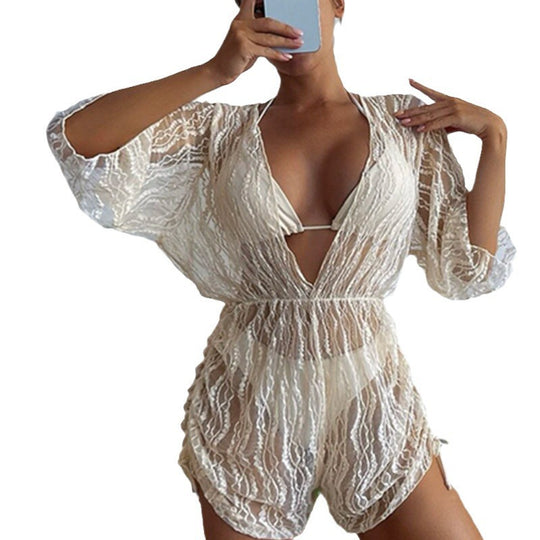 Damen Strand-Overall mit floralem Muster R&B